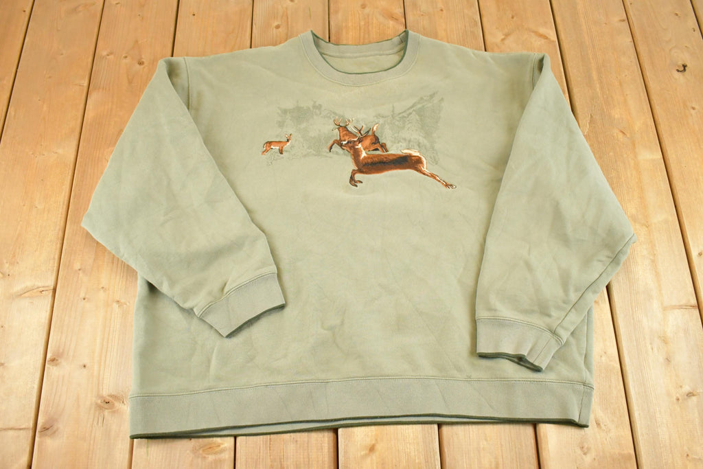 Vintage 1990s American Deer Souvenir Crewneck Sweatshirt Men's XL