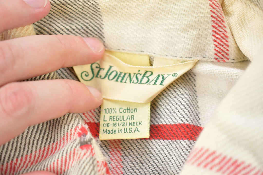 Vintage 1990s St John's Bay Plaid Flannel Button Up Shirt
