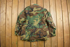 Vintage 1990s Army Woodland Camo Military Field Jacket