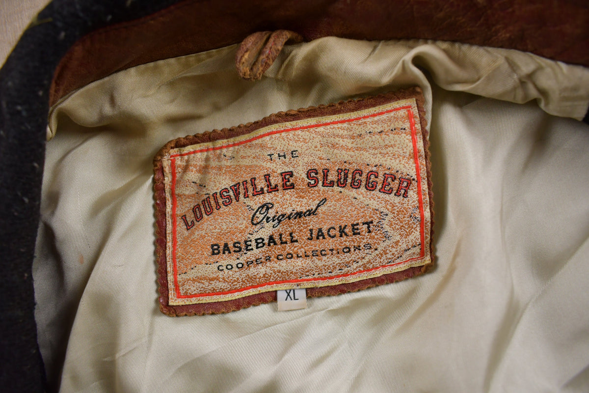 Vintage 1990s Louisville Slugger Baseball Leather Varsity Jacket