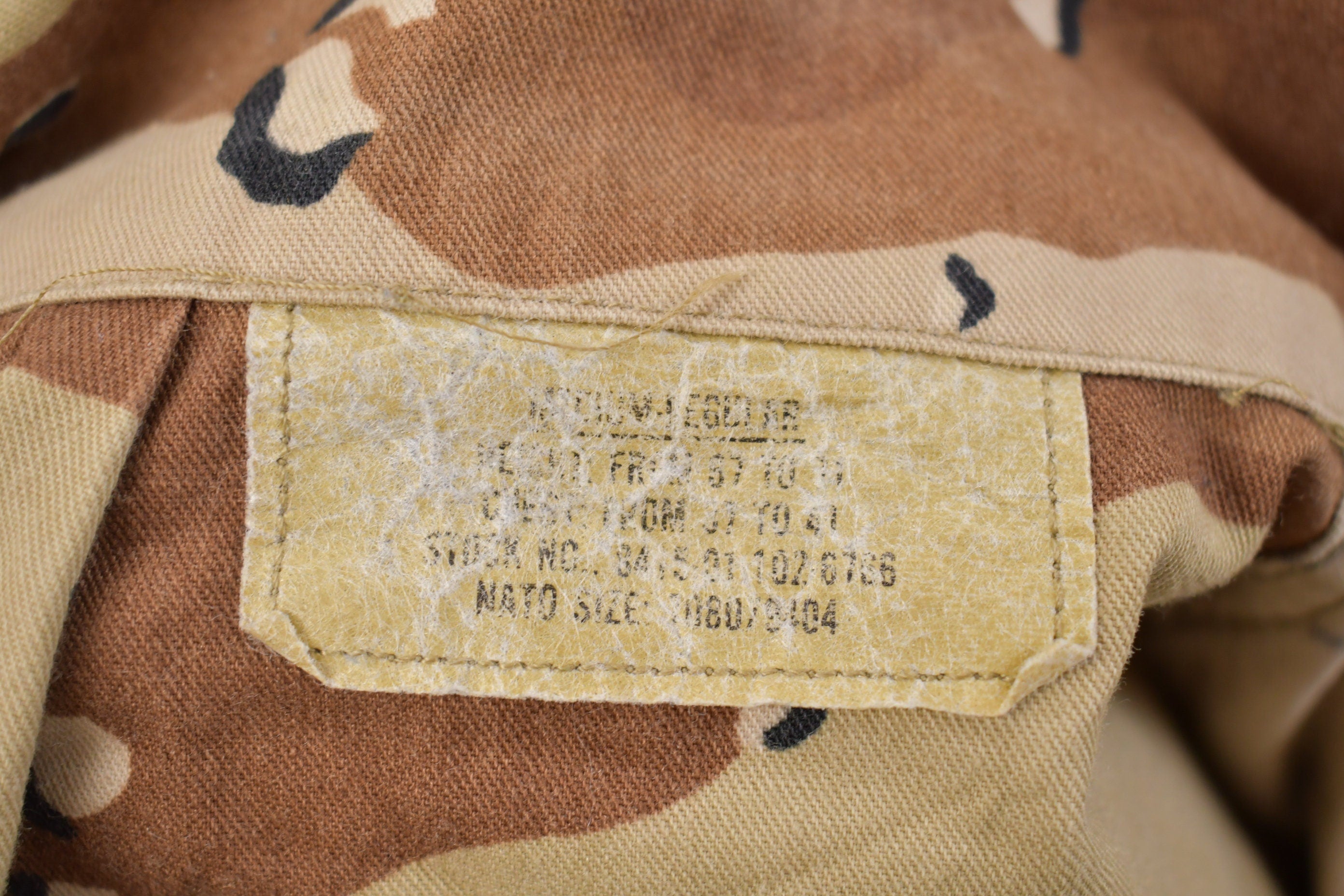 Vintage 1990s Military Desrt Camouflage Field Jacket