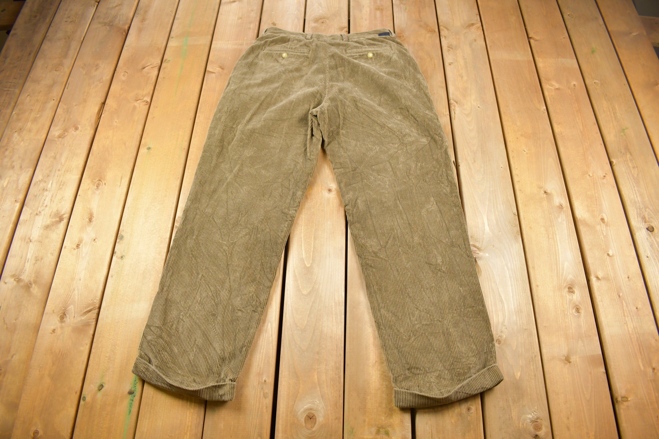 Vintage 1990s Nautica Rigger Chunky Brown Corduroy Pants Size 32 x 30