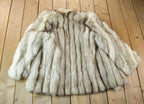 Vintage 1970s Shadow Blue Frost Fox Fur Coat Paul Magdon 42 Inch Bust