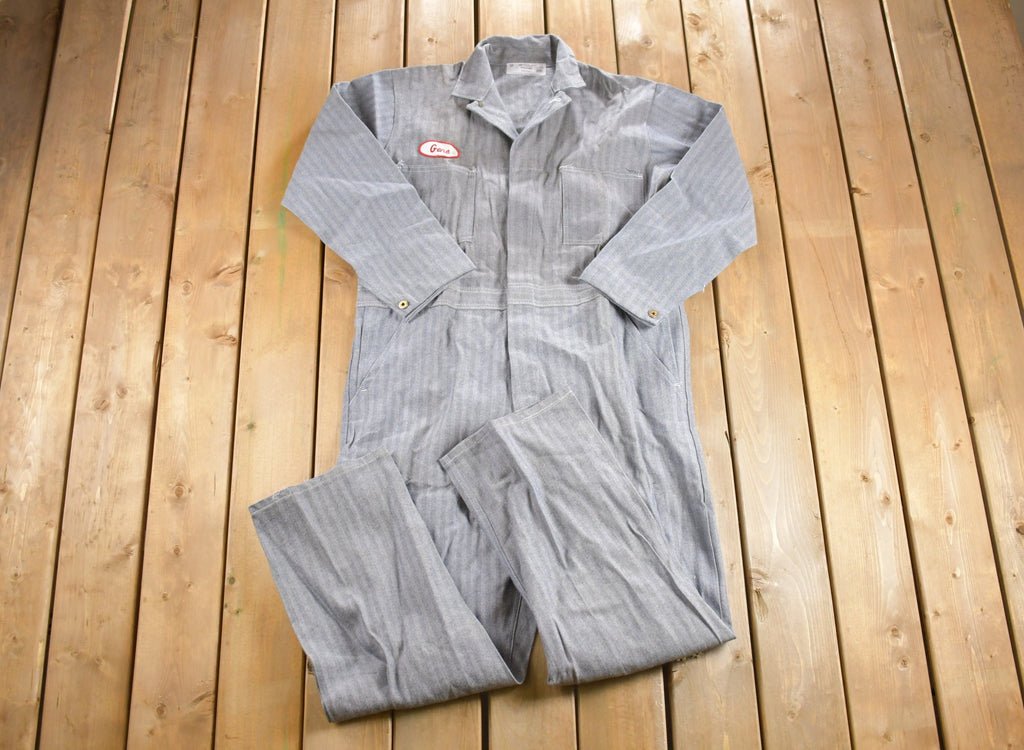 Vintage 1980s Stonecutter Universal Overall Herringbone Jumpsuit