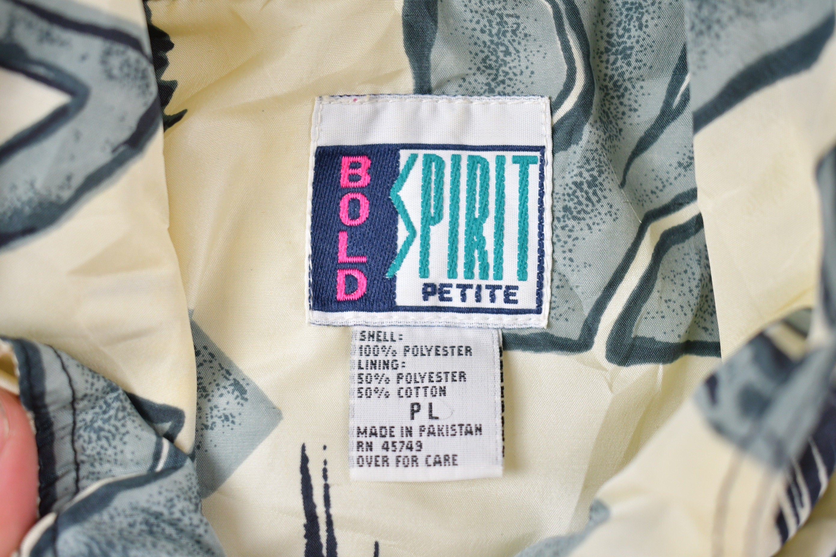 Vintage 1990s Bold Spirit All Over Print Full Zip Windbreaker Jacket