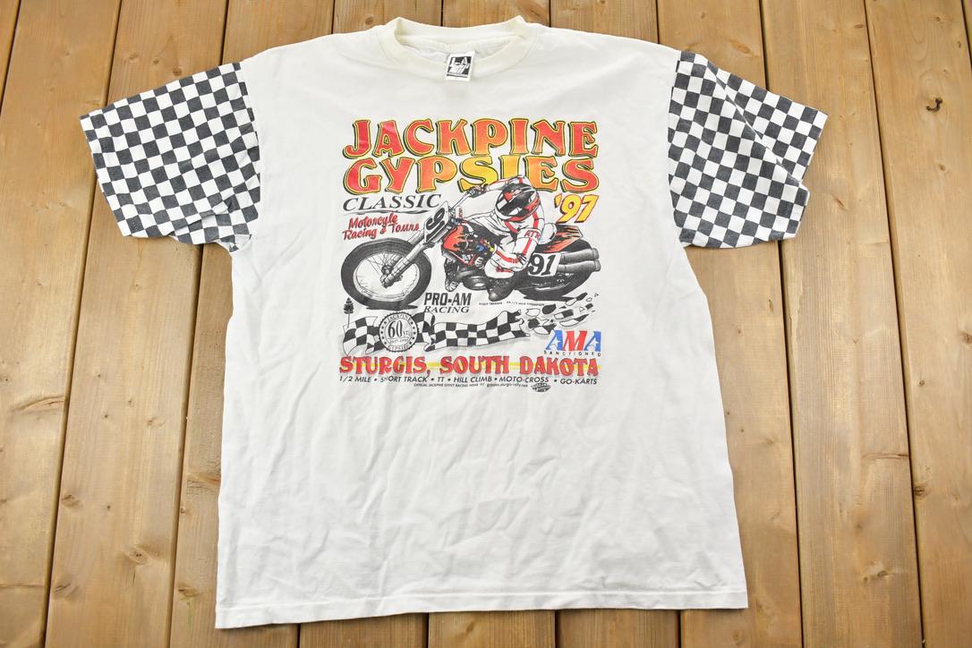 Vintage 1997 Jackpine Gypsies Motocross Racing T-Shirt
