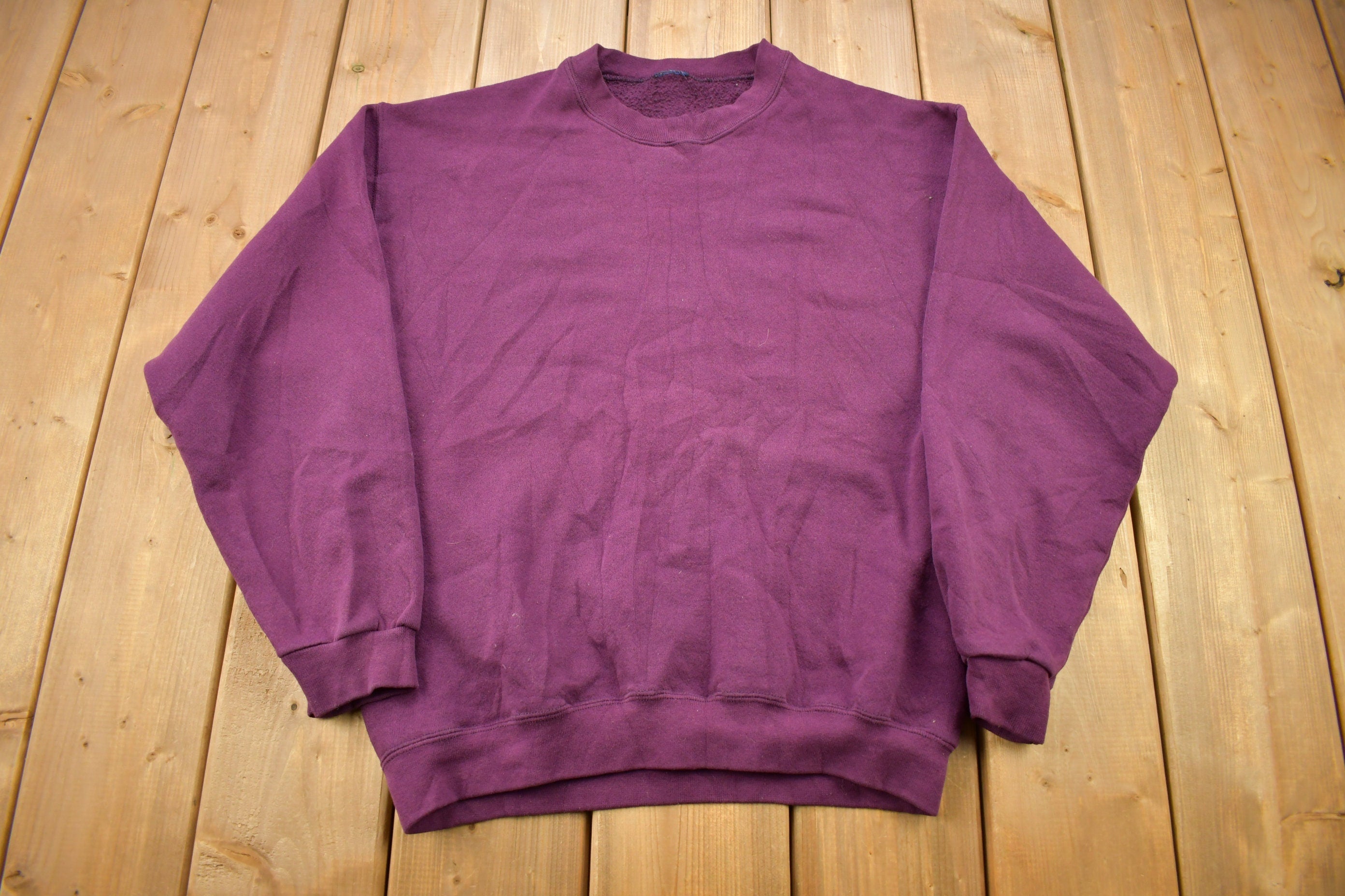 Vintage 1990s Blank Purple Crewneck Sweatshirt