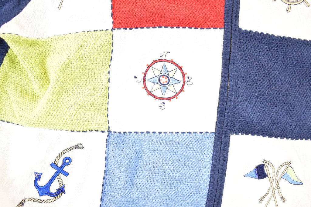 Vintage 1990s Alfred Dunner Nautical Theme Boating Knit Crewneck Sweater Mens M /