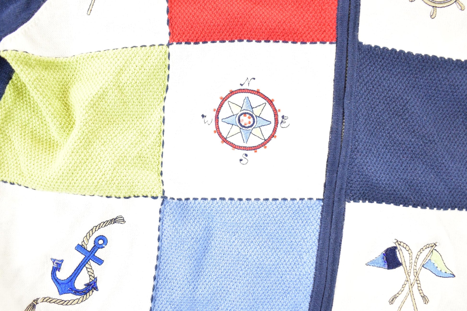 Vintage 1990s Alfred Dunner Nautical Theme Boating Knit Crewneck Sweater Mens M / 90s Knitted Sweatshirt / Vintage Preppy Knits /