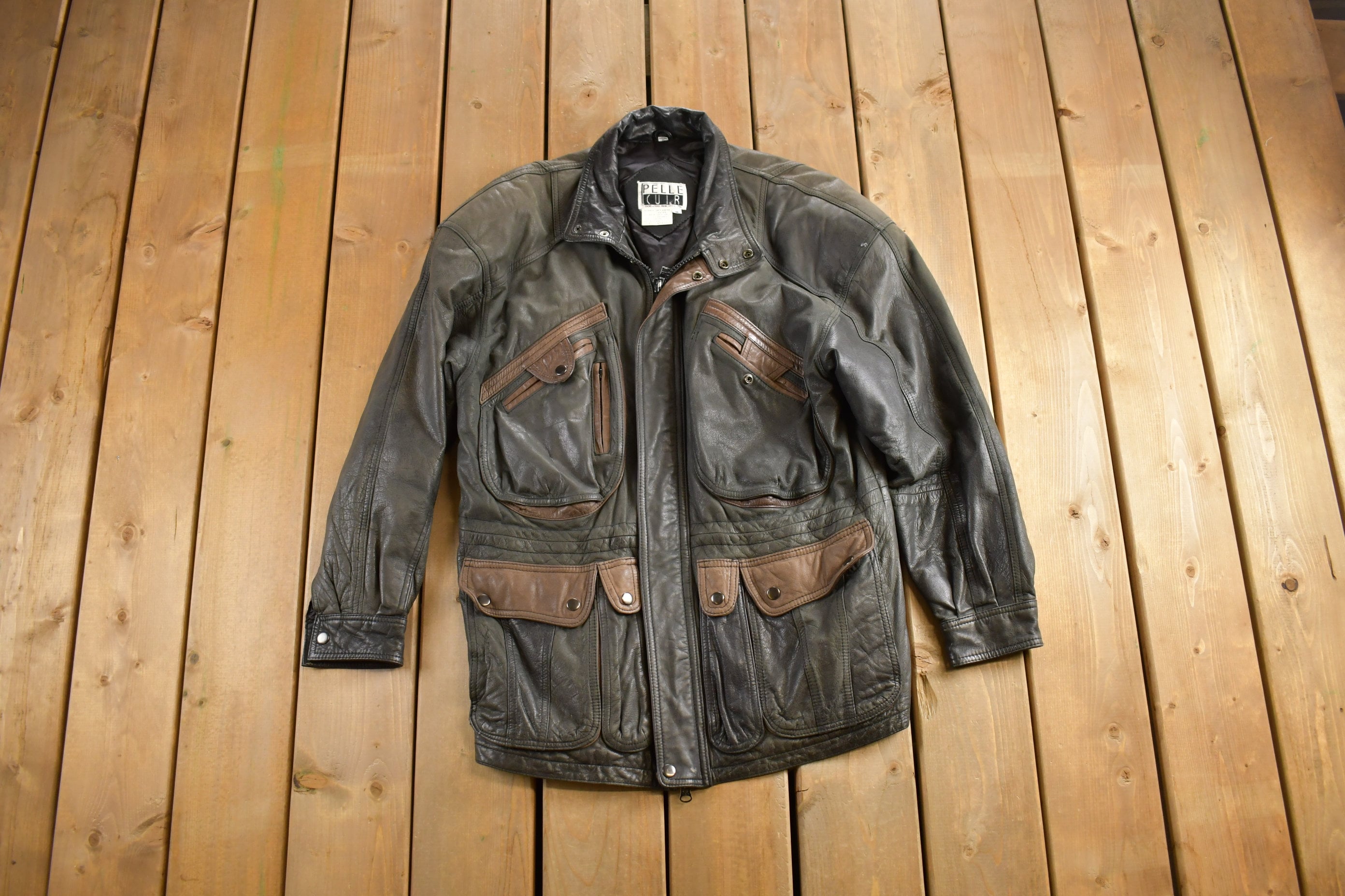 Vintage 1990s Pelle Cuir Leather Jacket