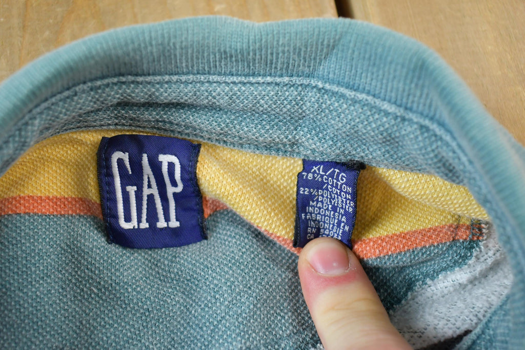Vintage 1990s GAP Striped Quarter Button Up Shirt