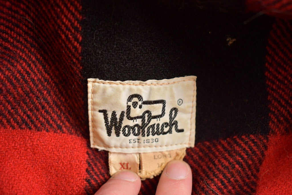 Vintage 1980s Woolrich Wool Plaid Zip Up Shacket