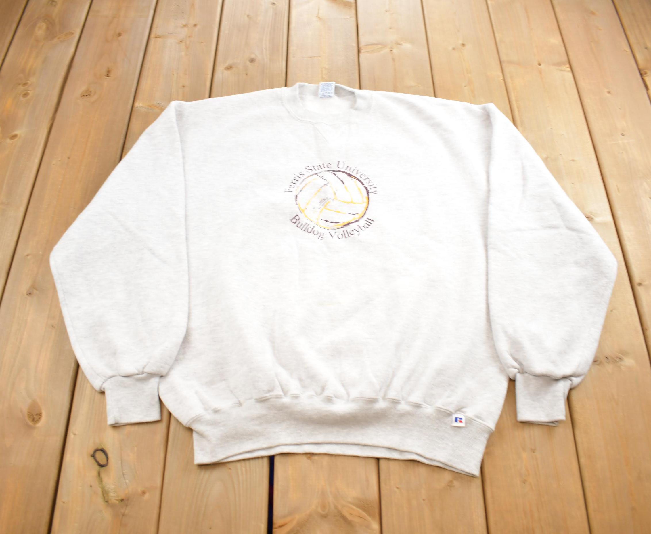 Vintage 1990s Russell Athletic Ferris State Bulldog Volleyball Crewneck Sweatshirt Made In USA