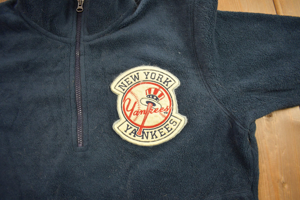 Vintage 1998 New Yankees MLB Heavy Weight Quarter Zip Fleece Sweater