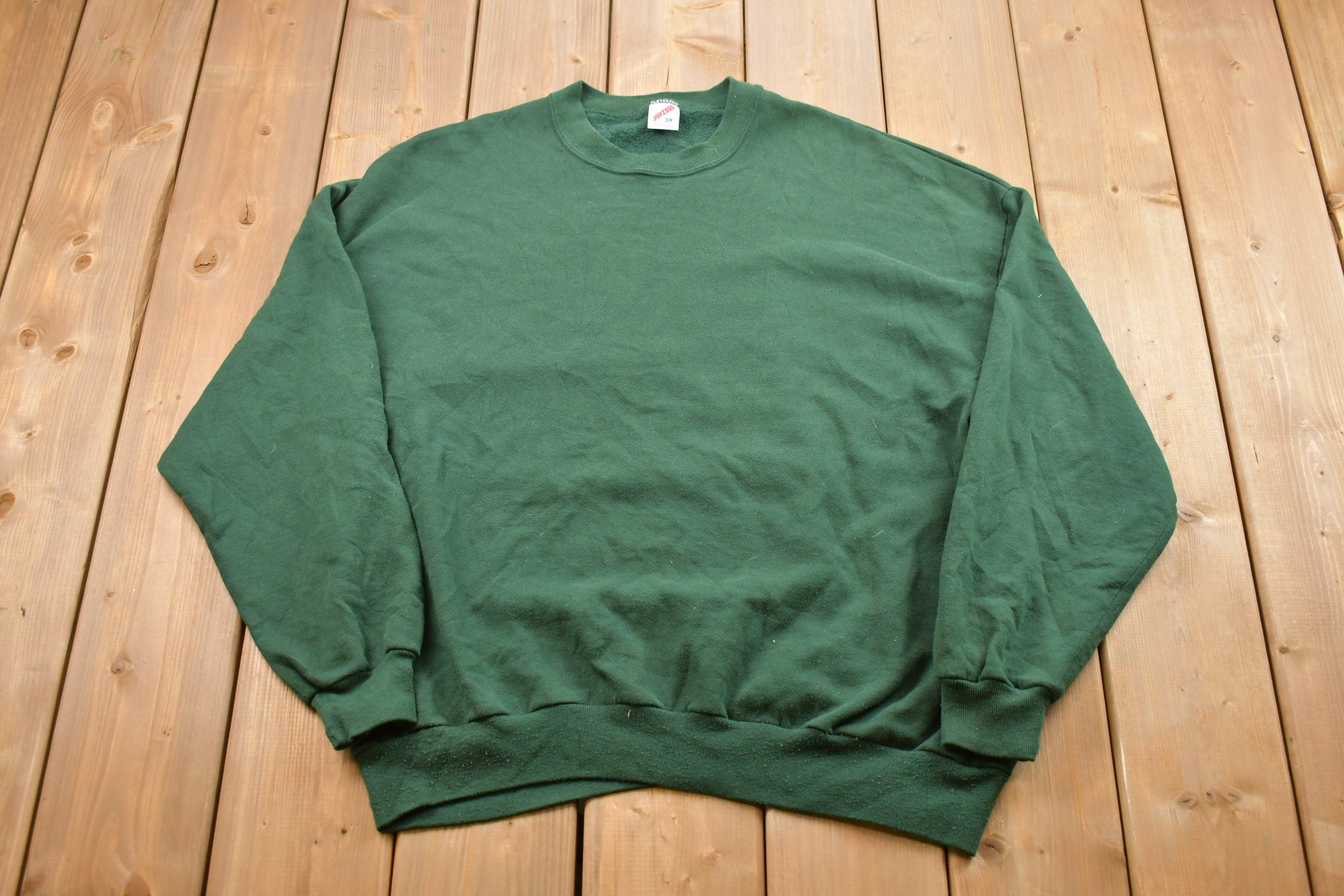 Vintage 1990s Blank Green Crewneck Sweatshirt