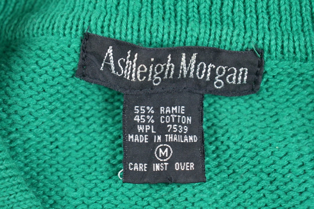 Vintage 1980s Ashleigh Morgan Collared Cardigan Sweater / 80s / Knit Sweater / Vintage Cardigan / Button Up /