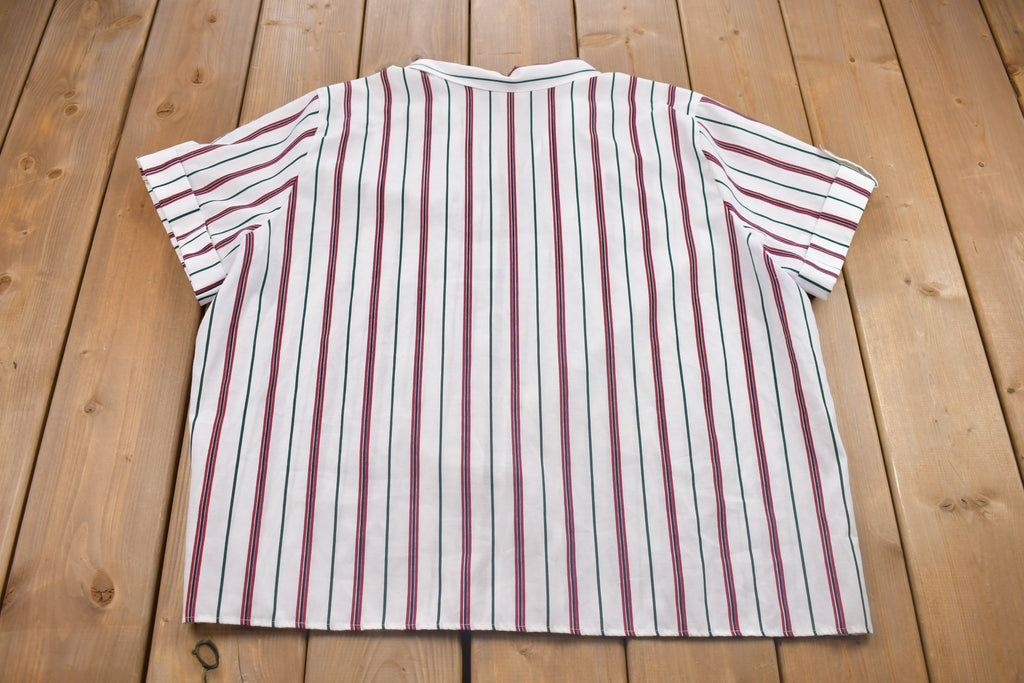 Vintage 1980s 5 Seasons Vertical Striped Button Up Shirt