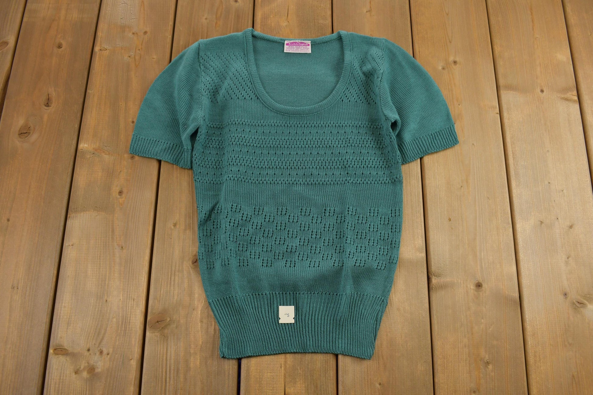 Vintage 1970s Scotch English Scoop Neck Knit Shirt