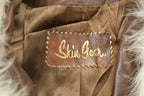 Vintage 1970s Leather Trench Coat With Fox Fur Collar