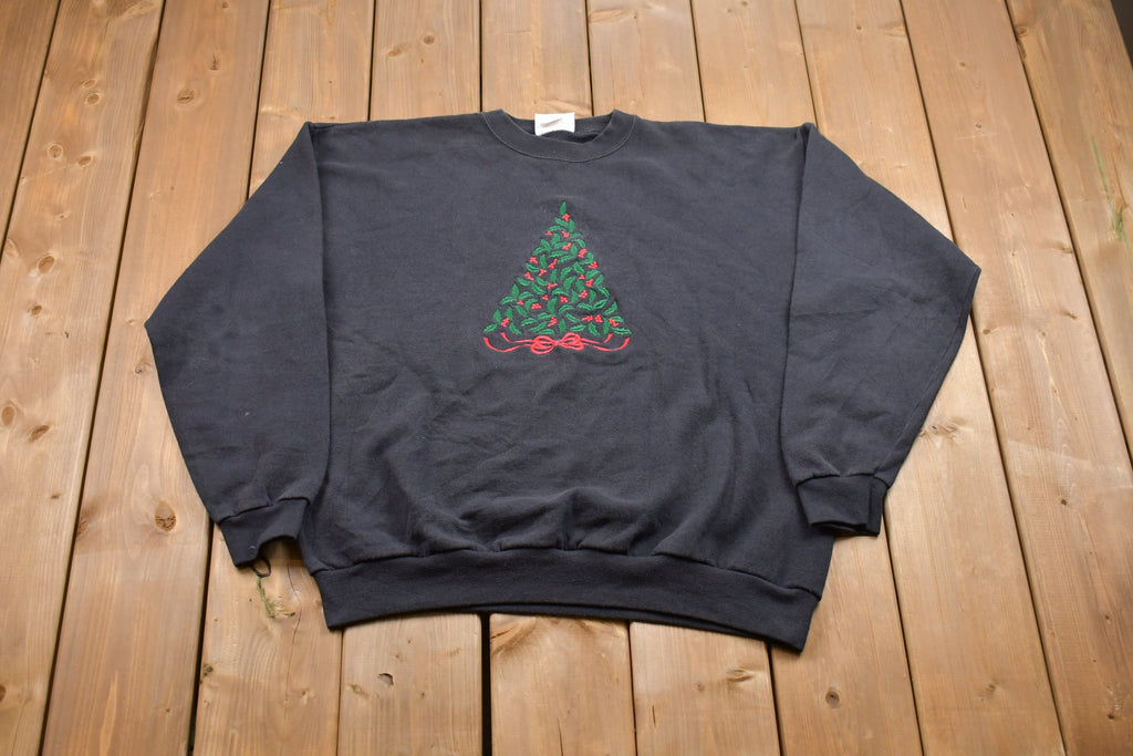 Vintage 1990s Endless Designs Christmas Tree Crewneck Sweatshirt