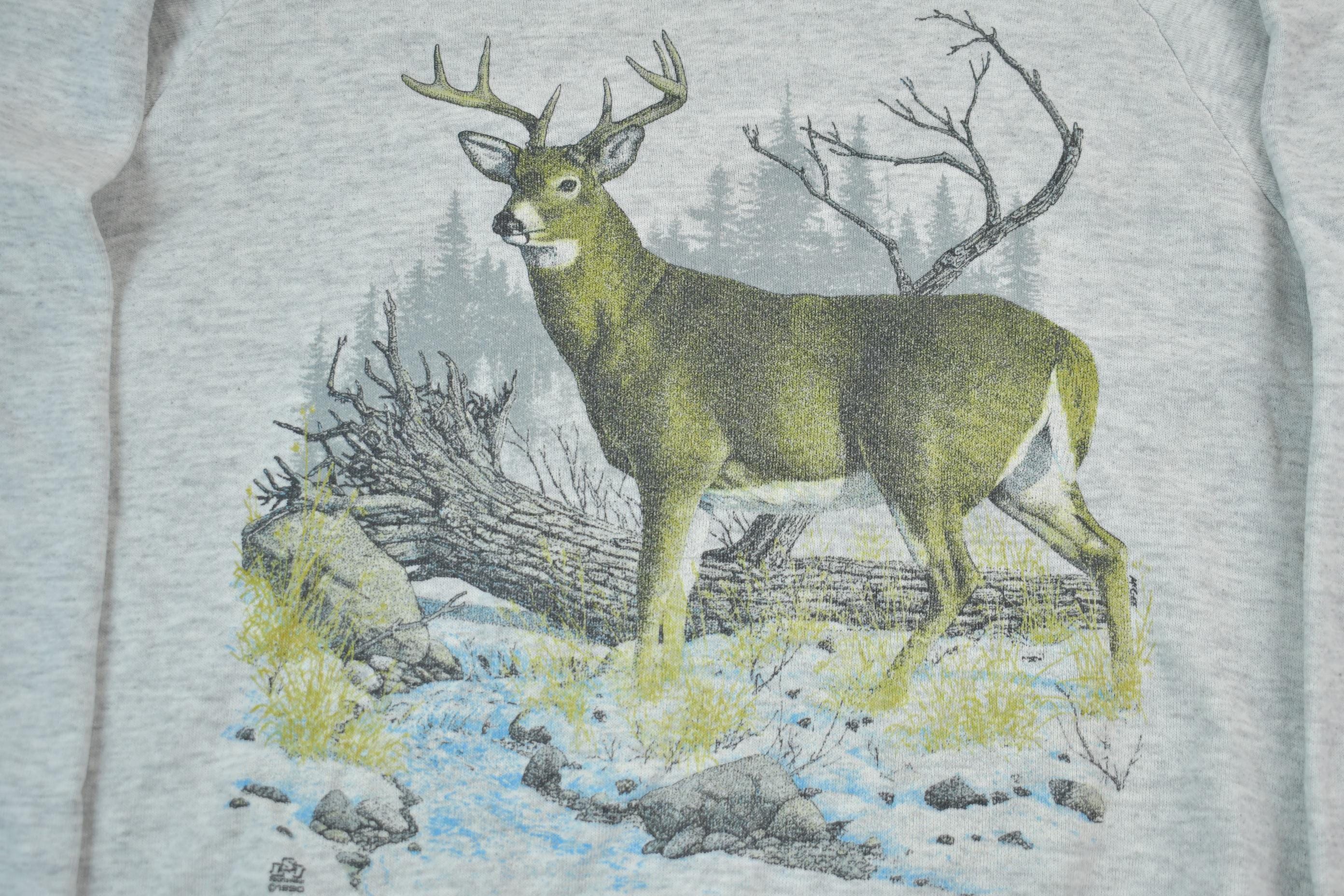Vintage 1990s Outdoorsman wildlife Crewneck Sweatshirt Made In USA