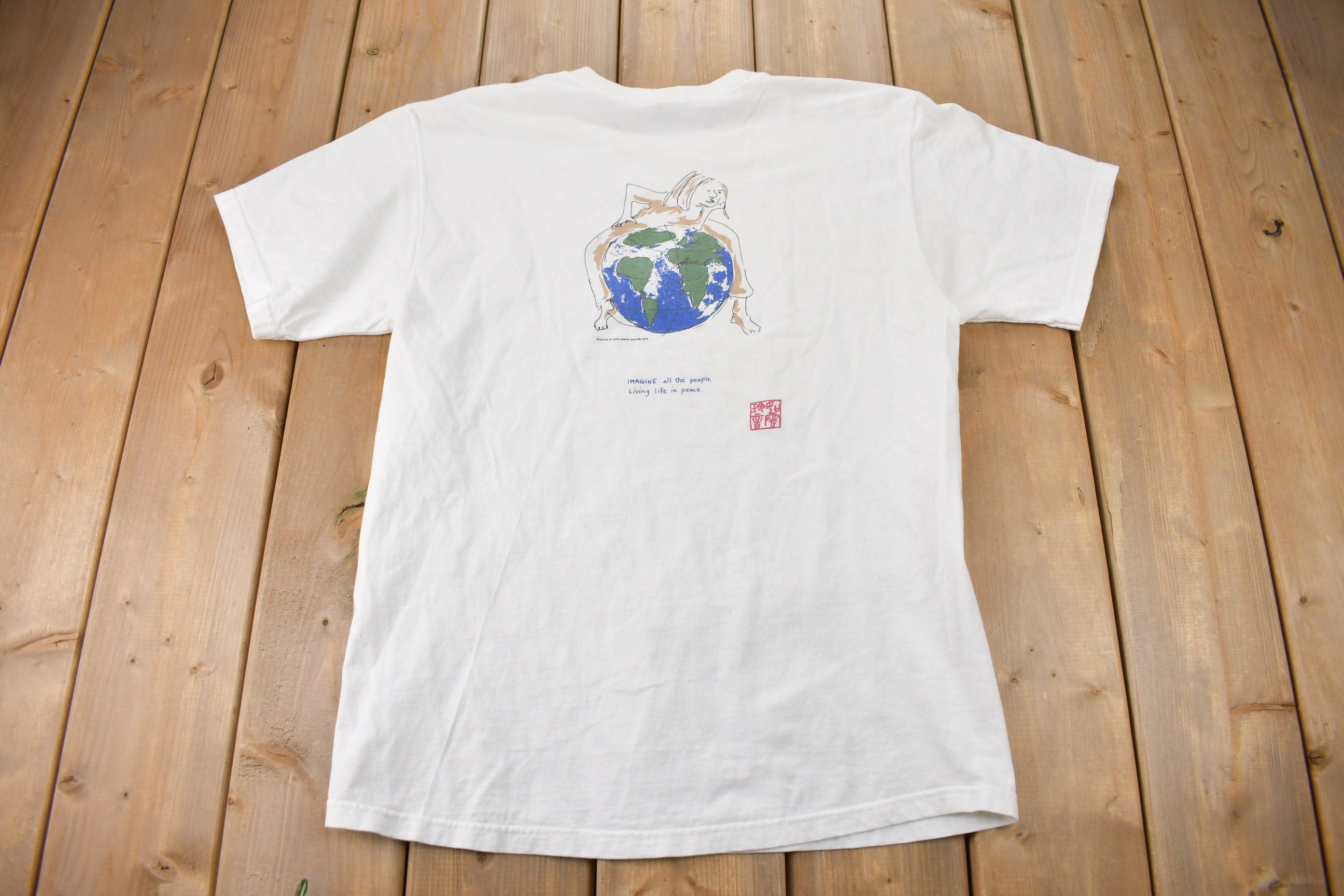 Vintage 1990s John Lennon Imagine World Peace T-shirt