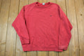 Vintage 1990s Red Nike Embroidered Mini Swoosh Crewneck Sweatshirt