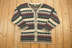 Vintage 1990s Simpatico Knitted Cardigan Sweater