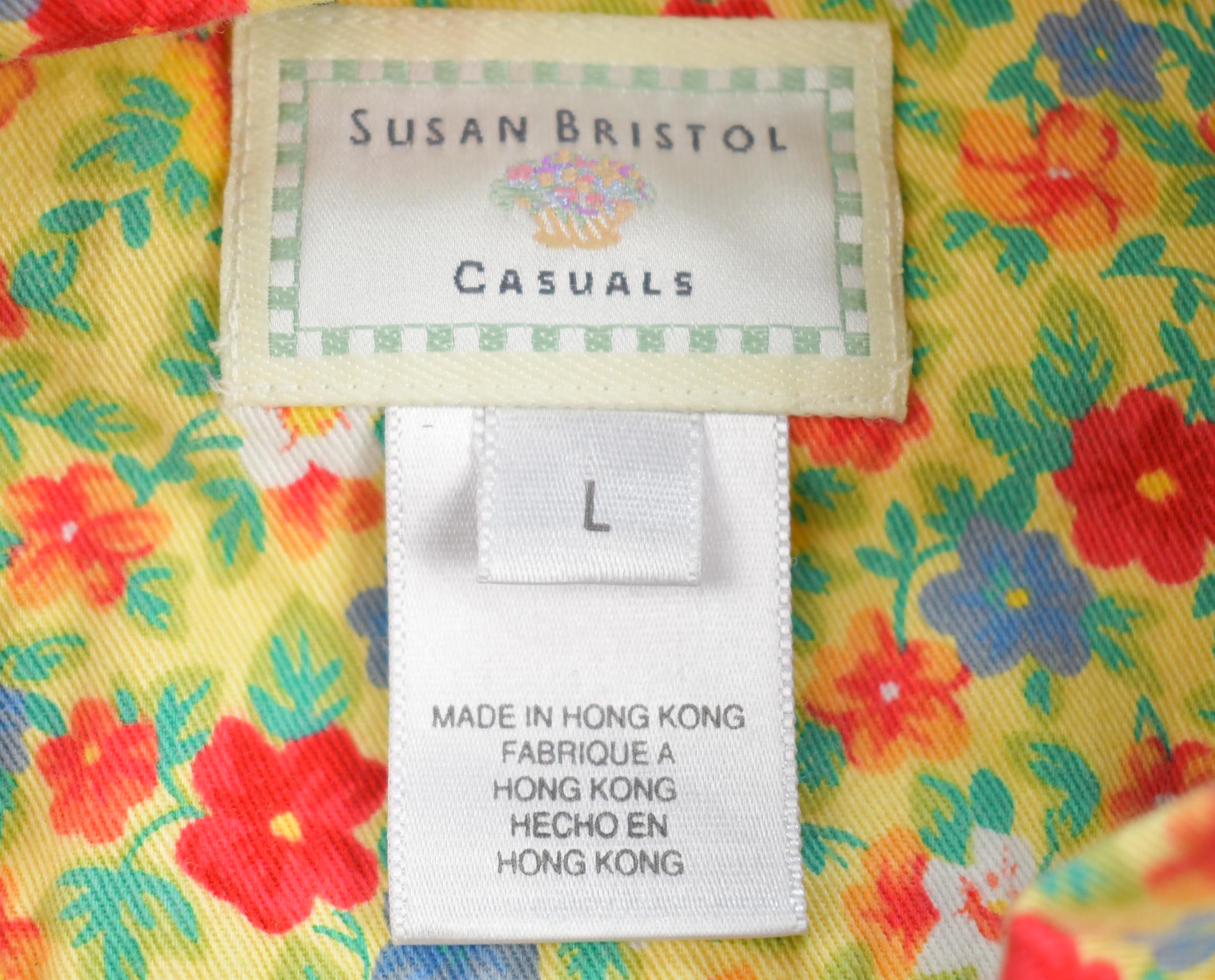 Vintage 1990s Susan Bristol Casuals Floral Casual Short Sleeve Button Up