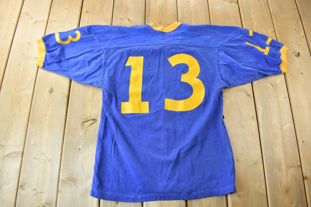 Vintage 1950s #13 Champion Knitwear Co Football Jersey