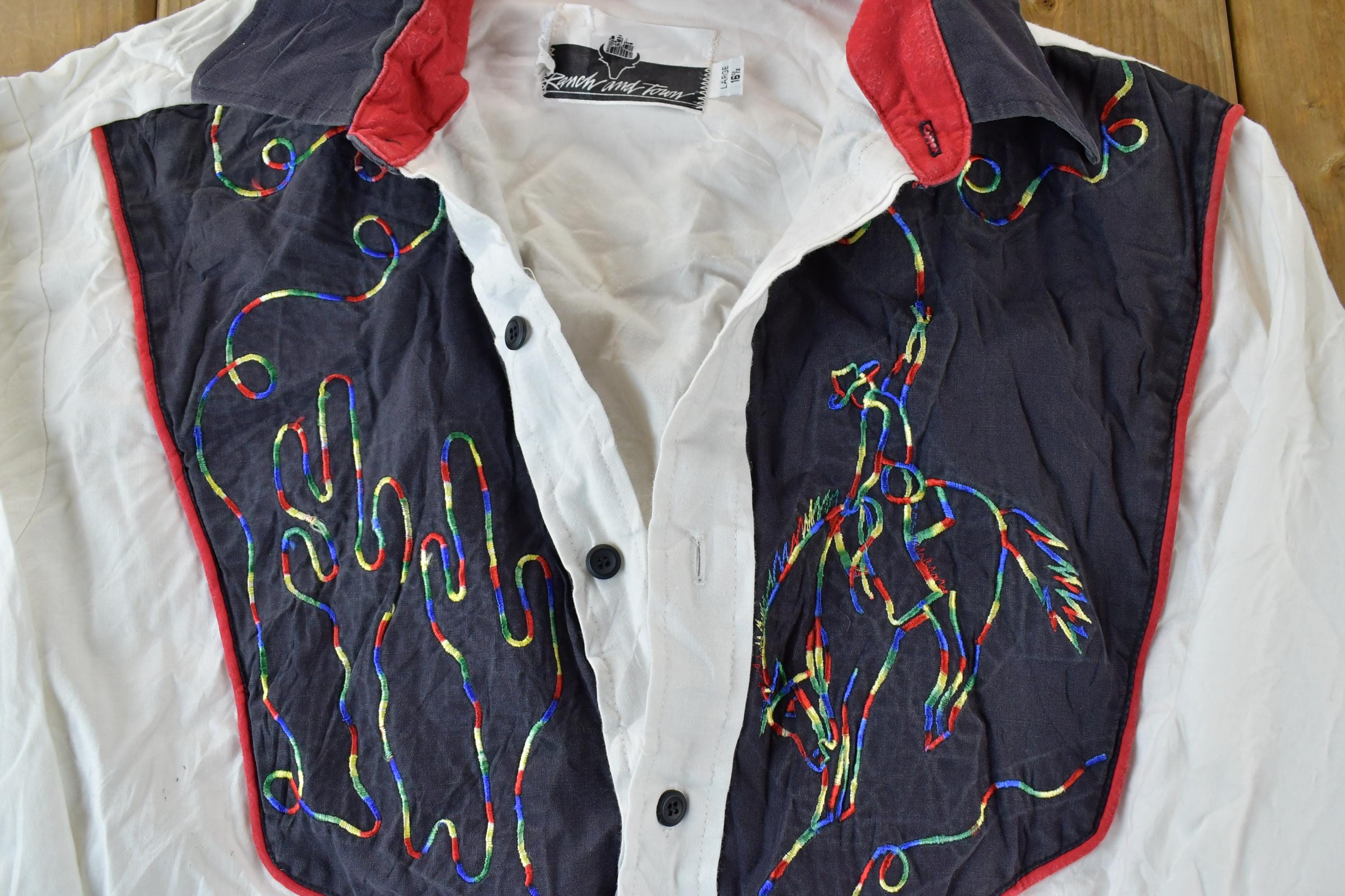 Vintage 70s Ranch And Town Western Button Up Shirt