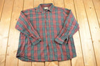 Vintage 1990s LL Bean Plaid Button Up Shirt Men's L / 90's Rugged Polo