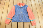 Vintage 1990s Pendleton Denim Knit Aztec Cardigan Sweater Youth L