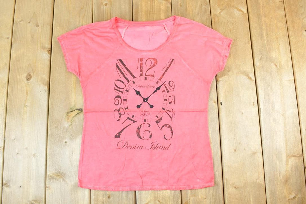 Women Vintage Vigoss Y2K Time goes On T-Shirt / Vigoss Grunge Skull Print / Contrast Stitch / Internet Famous Clothing / Over Dyed