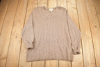 Vintage 1980s V-Neck Yarn Knit Sweater