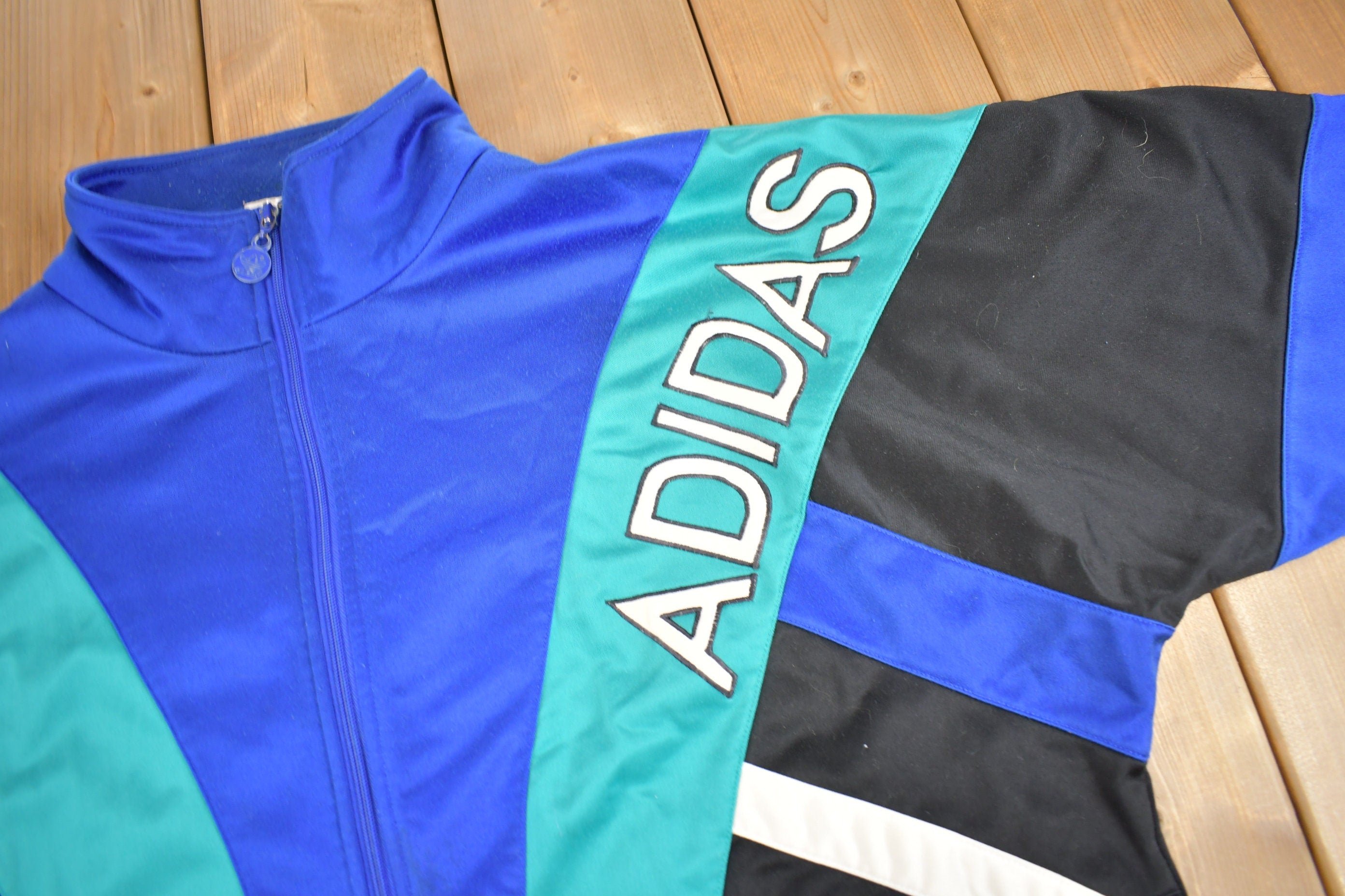 Vintage 1980s Adidas Color-Block Sweater