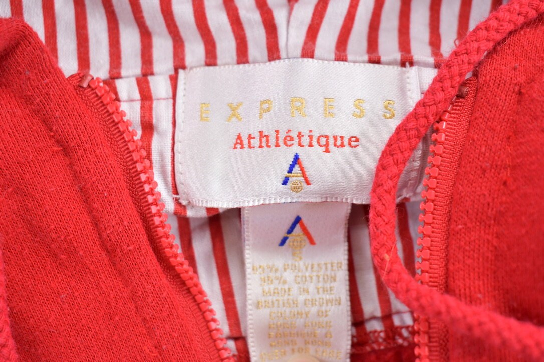 Vintage 1990s Express Athletique Graphic Quarter Zip Hoodie