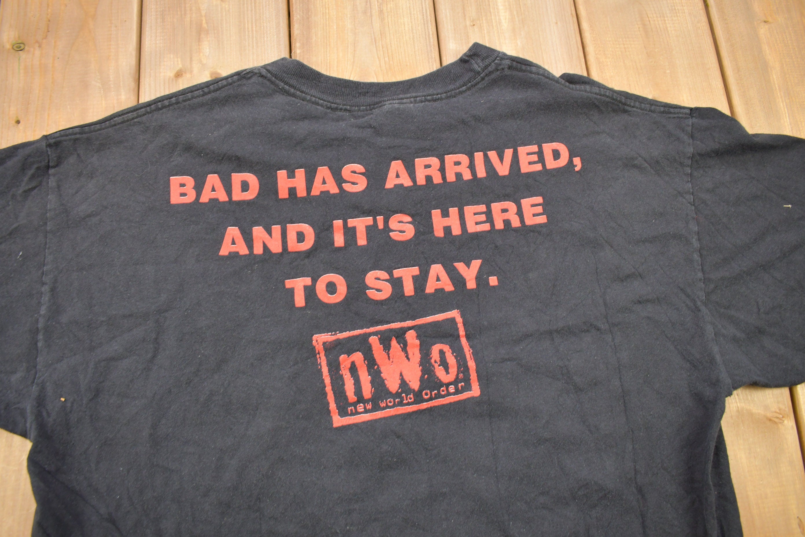 Vintage 1998 NWO New World Order WCW Wrestling T-Shirt Streetwear Fashion