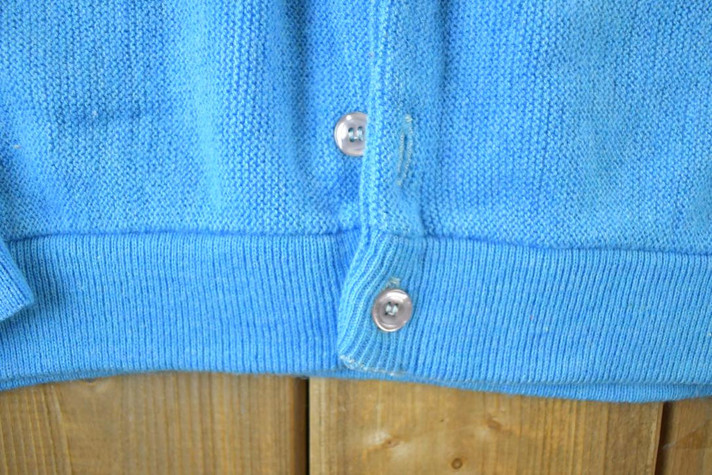 Vintage 1970s Brent Knit Perfect Mild Distress Cardigan Sweater Made In USA