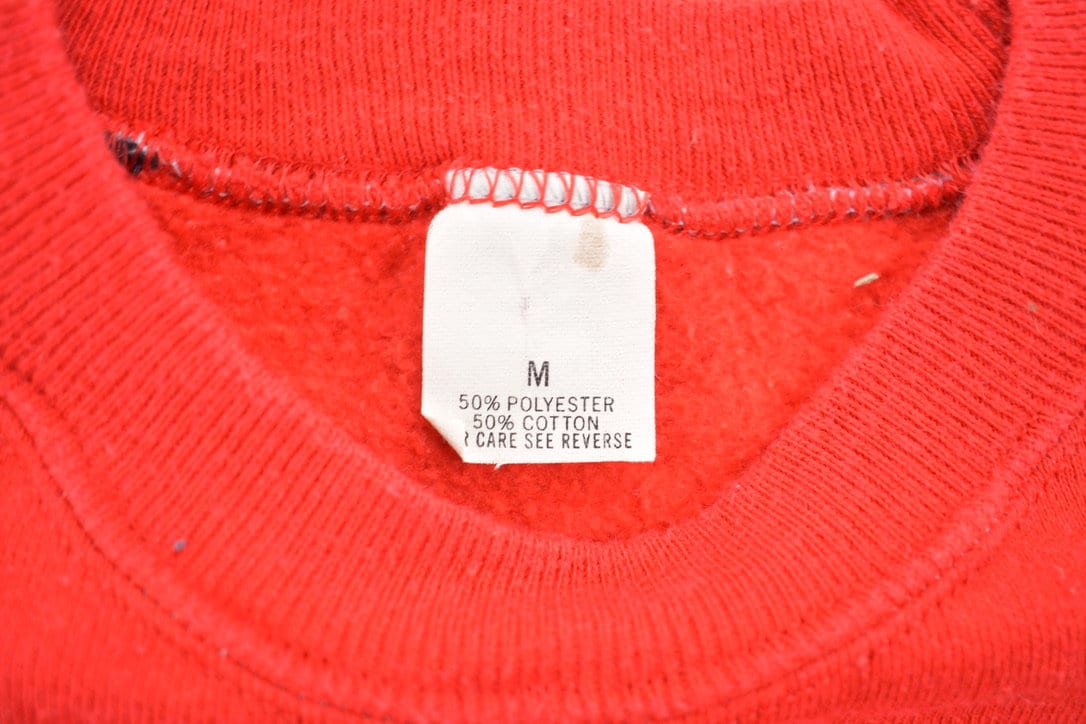 Vintage 1980s Blank Black Red Raglan Crewneck Sweatshirt