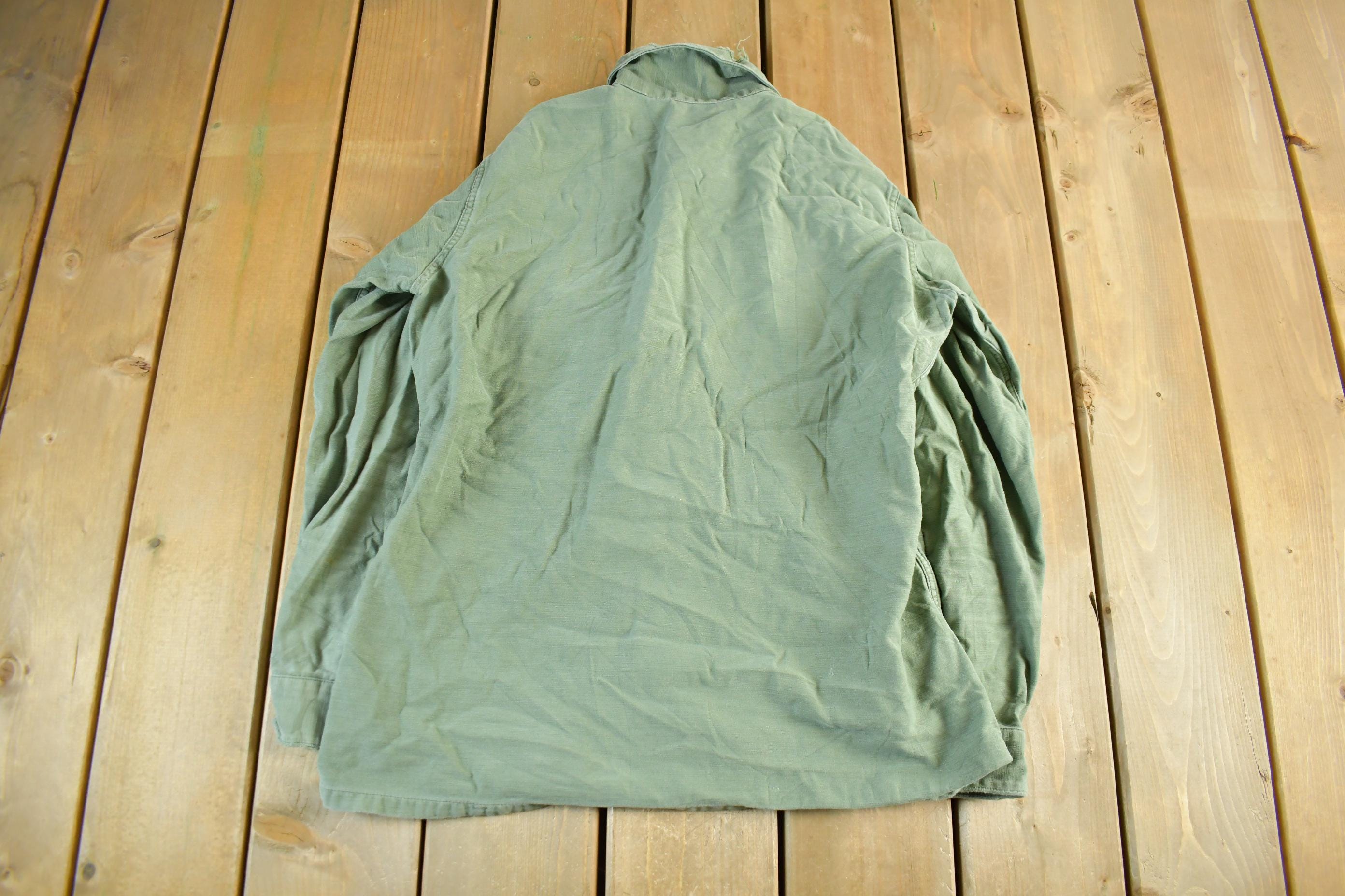 Vintage 1960s OG-107 Military Sateen Shirt Men's M-L