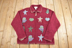 Vintage 1990s Croft & Barrow Zip Up Knit Sweatshirt