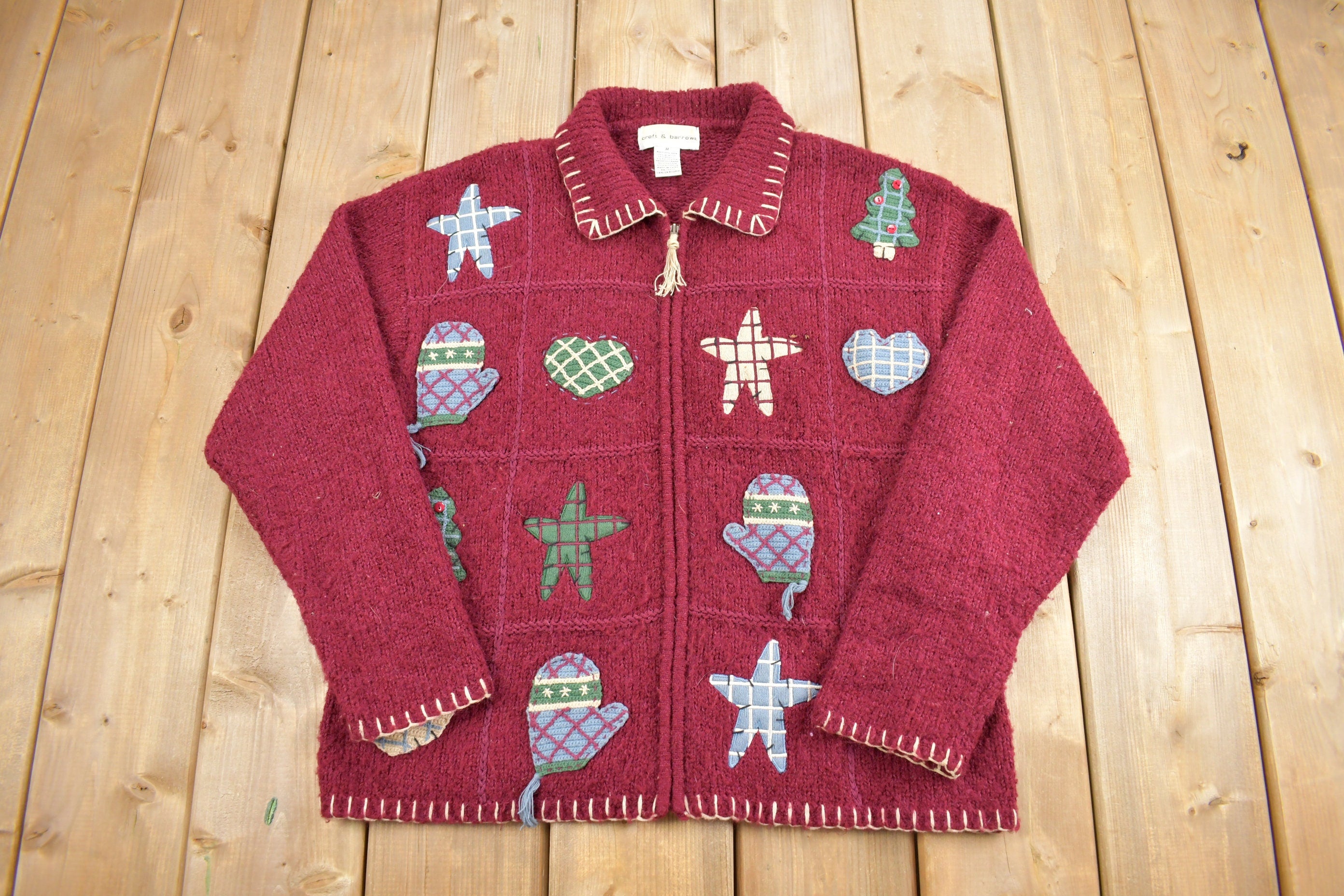 Vintage 1990s Croft & Barrow Zip Up Knit Sweatshirt