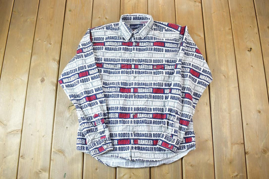 Vintage 1990s Wrangler All Over Print Button Up Wetern Shirt