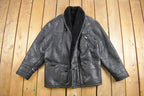 Vintage 1980s Leather Sherpa Lined Coat