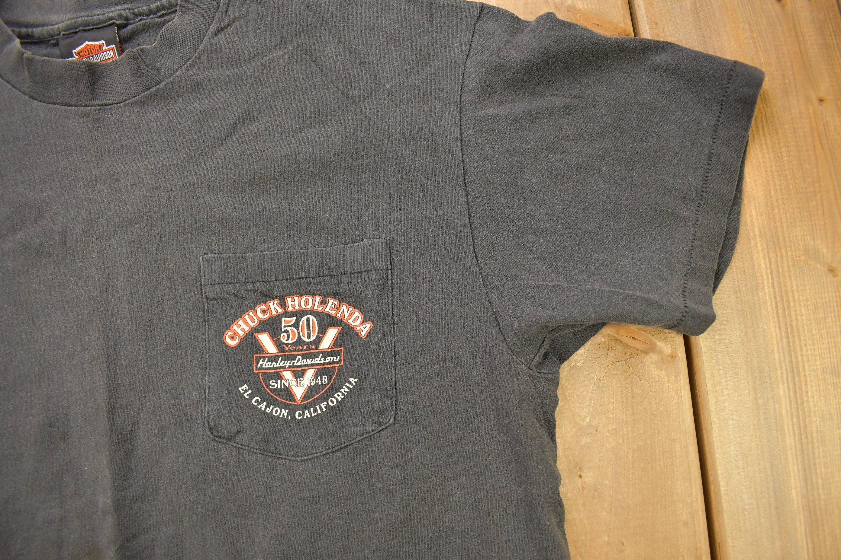 Vintage 1998 Chuck Holenda Harley Davidson El Cajon T-Shirt
