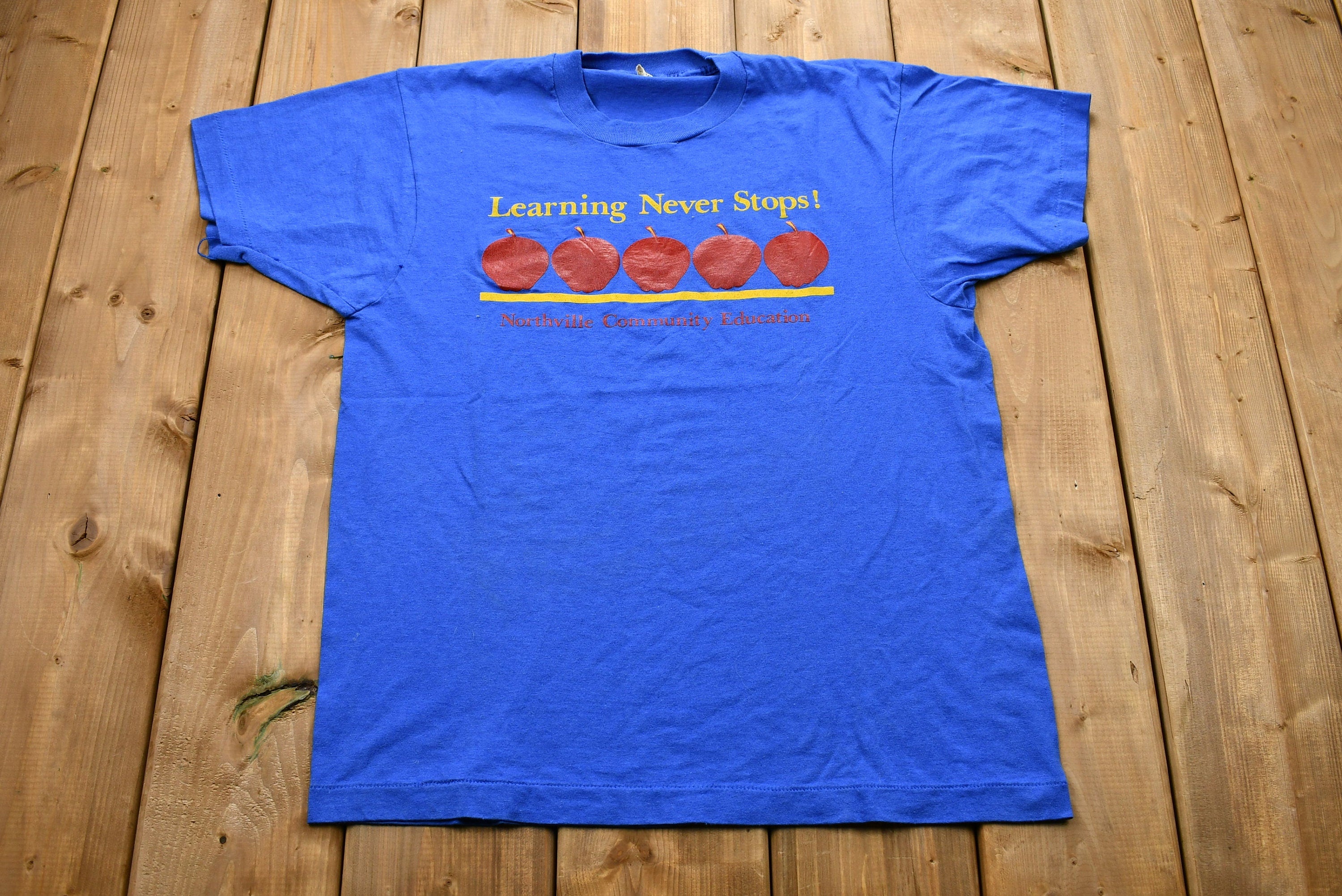 Vintage 1990s Learning Never Stops T-Shirt