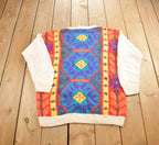 Vintage 1990s Field Dear Abstract Pattern Knit Crewneck Sweater