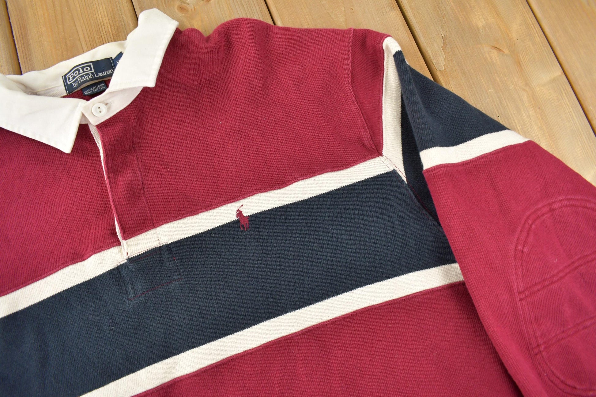 Vintage 1980s Polo Ralph Lauren Color Block Rugby Sweatshirt / Vintage Polo / Small Pony / Vintage Ralph Lauren