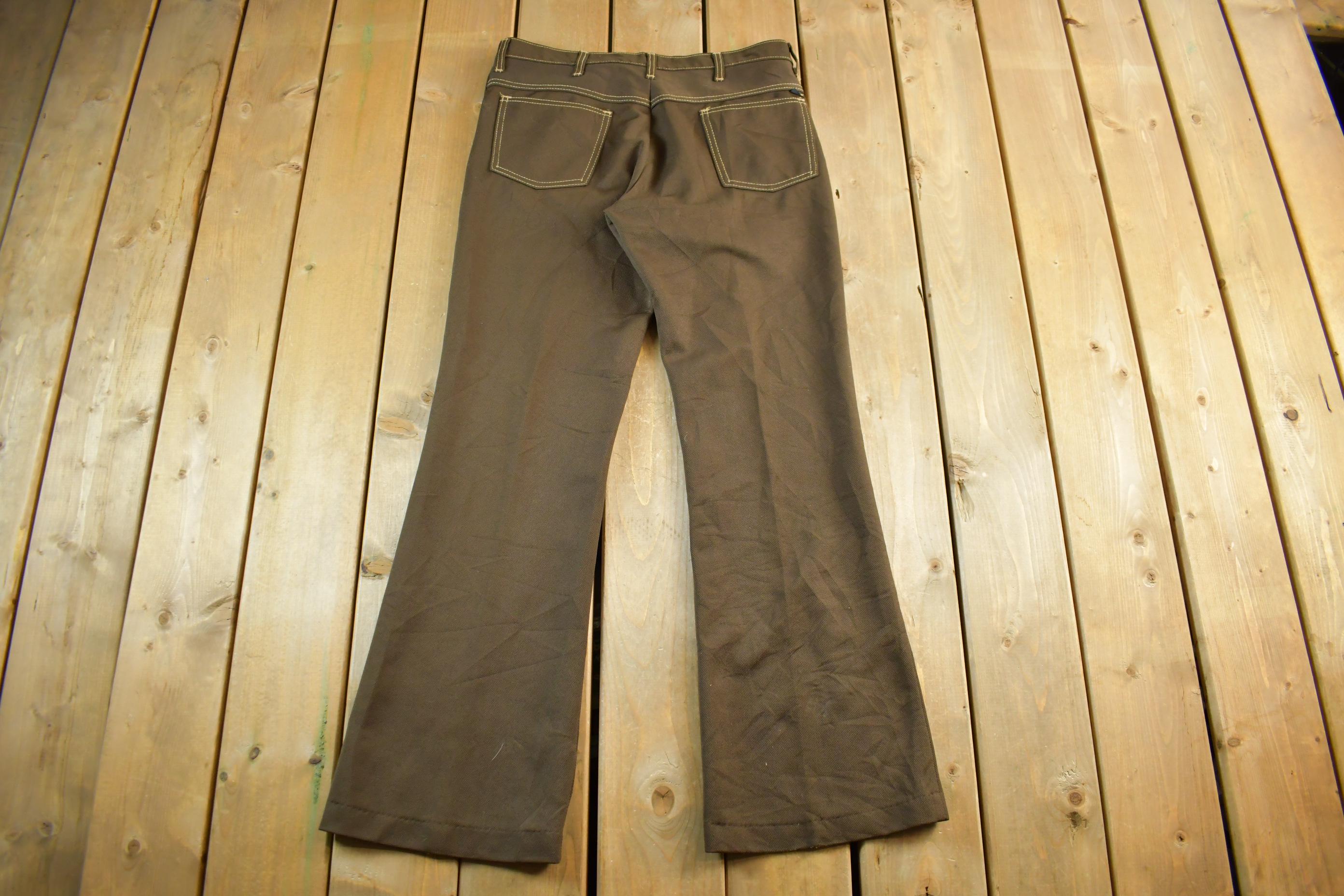 Vintage 1970s Farah Bell Bottom Corduroy Flare Pants Adult Size 34 x 32